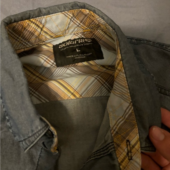 Men’s Large Solaris Longsleeve Jean Jacket NWOT 100% Cotton Blue Double Pockets - Picture 5 of 16